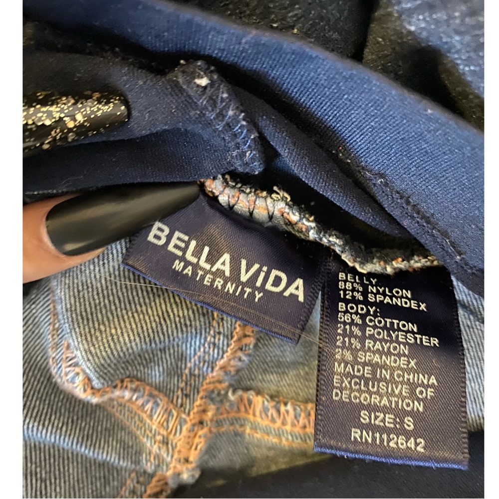 BELLA VIDA MATERNITY Jeans dark washed blue Size Small - Picture 4 of 5